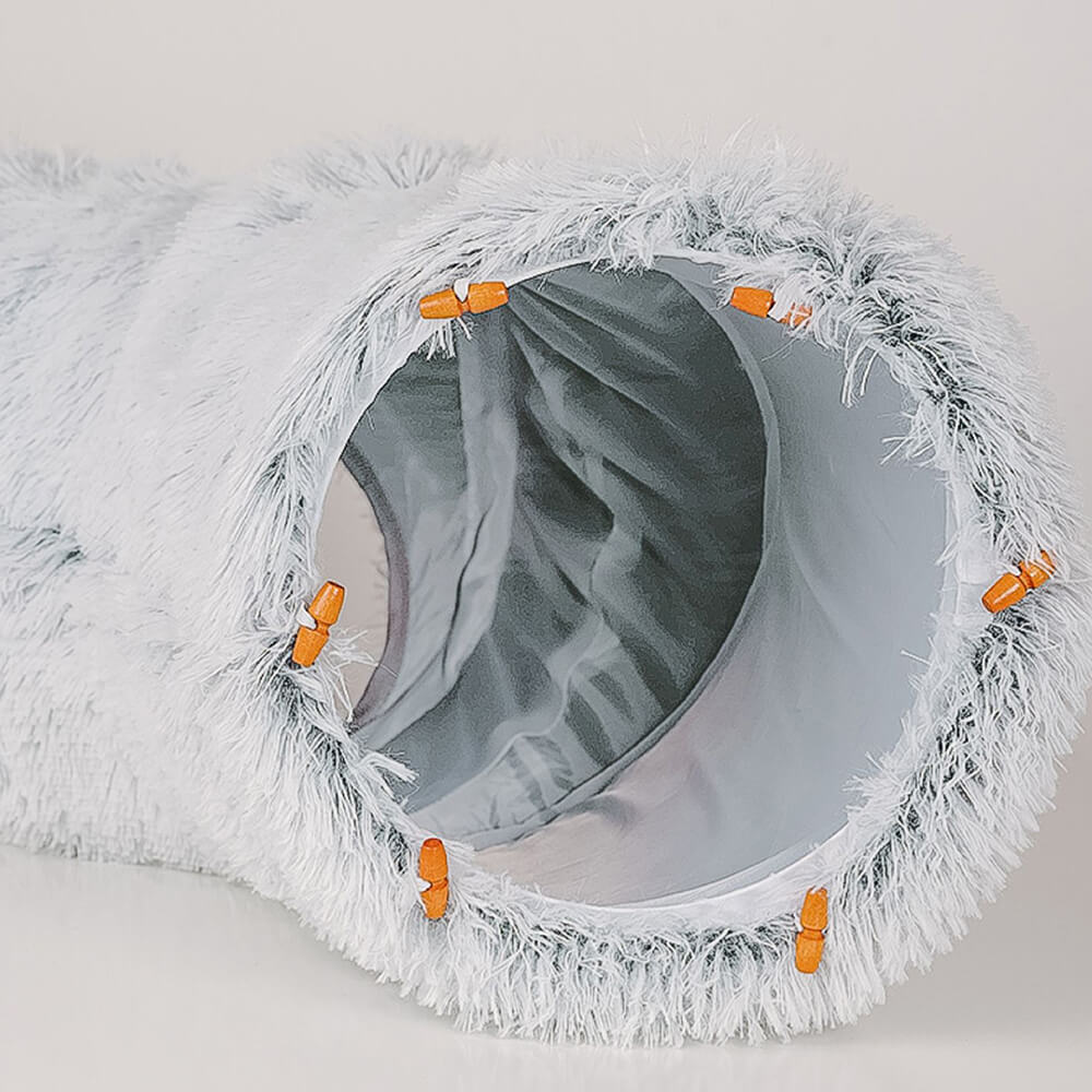 2 in 1 Foldable Indoor Soft Round Cat Tunnel Bed - Image 5