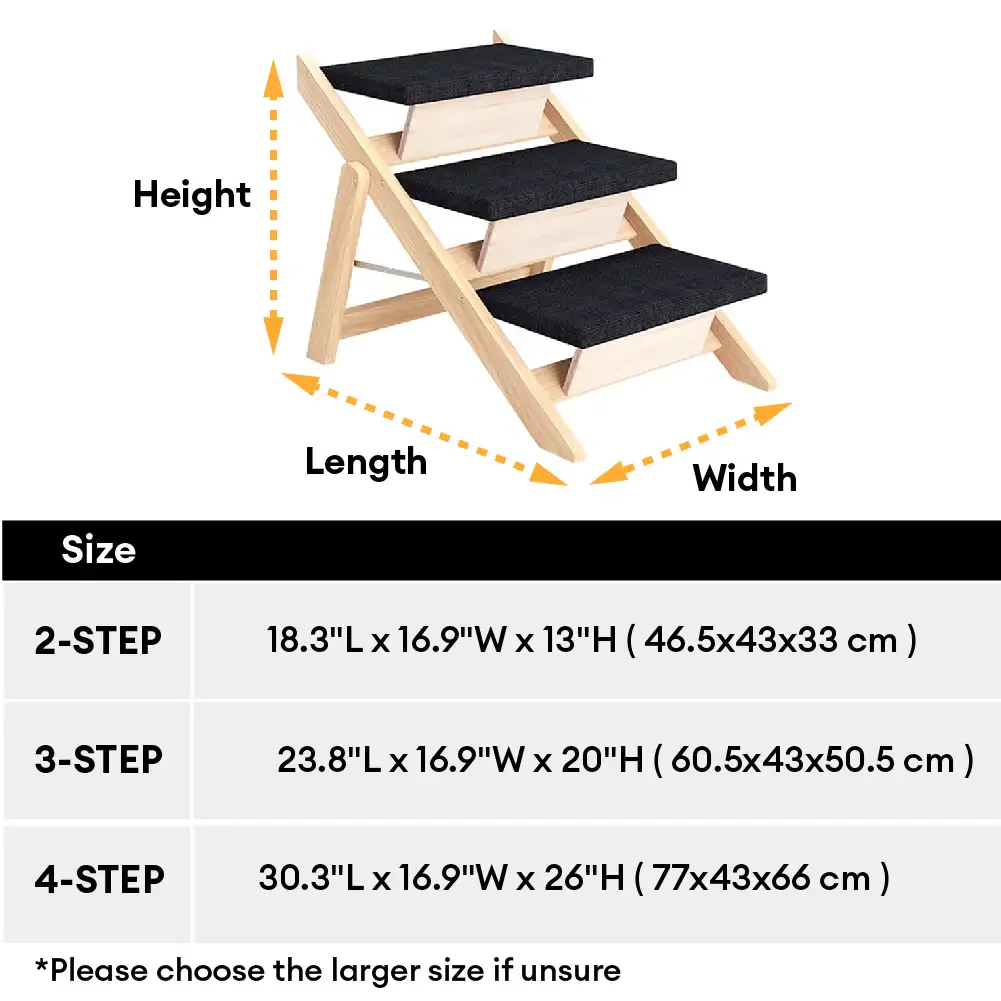 2-in-1 Foldable Wooden Dog Stairs & Ramp with Non-Slip Pad - Image 11