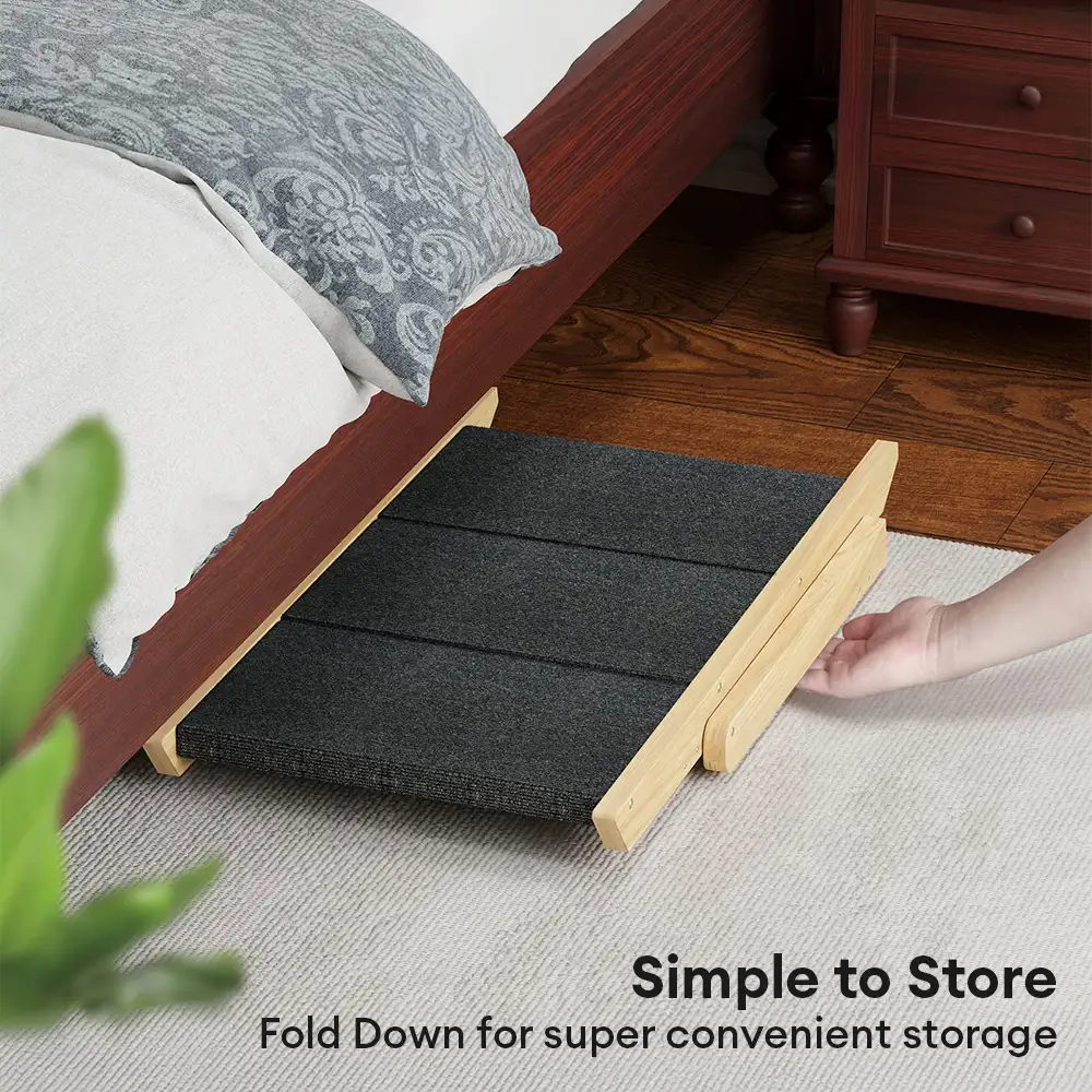 2-in-1 Foldable Wooden Dog Stairs & Ramp with Non-Slip Pad - Image 9