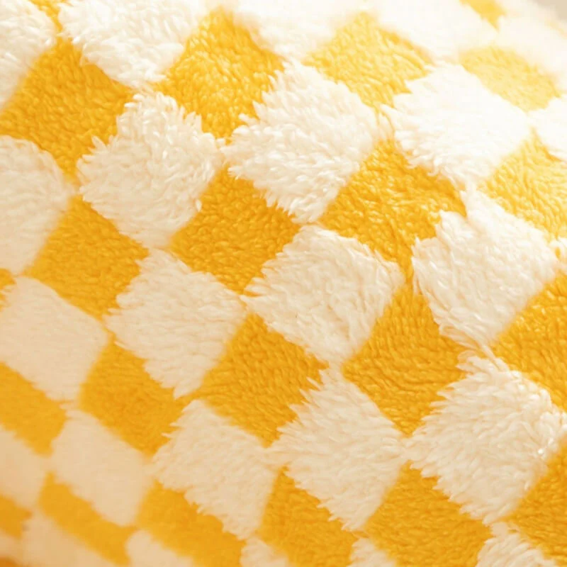 2-in-1 Funny Plush Plaid Checkered Cat Tunnel Bed - Image 6