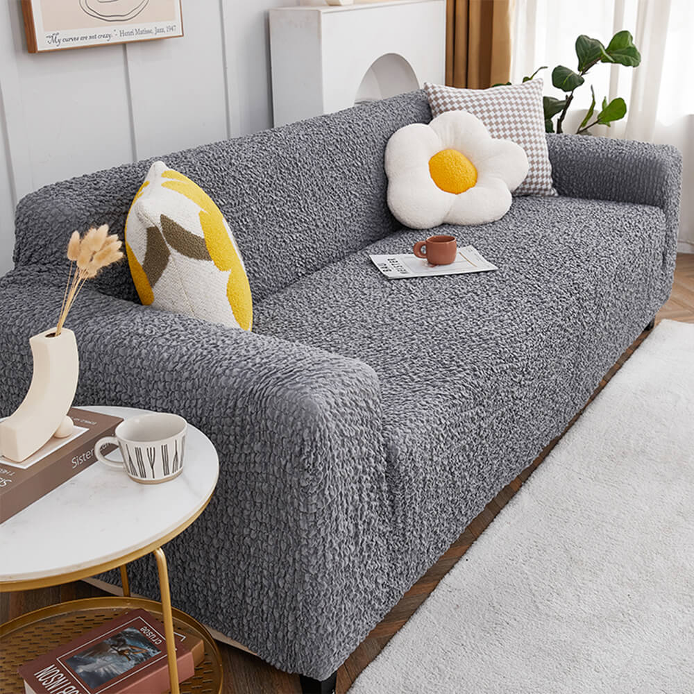 All-Season Cloud Bubble Textured Stretch Full-Cover Couch Cover - Image 11