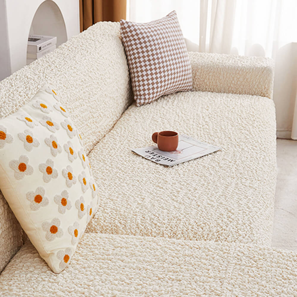 All-Season Cloud Bubble Textured Stretch Full-Cover Couch Cover - Image 7