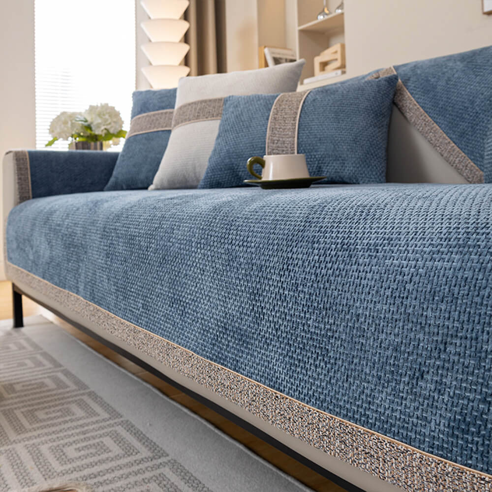 All-Season Modern Tweed Woven Chenille Anti-Slip Couch Cover - Image 10