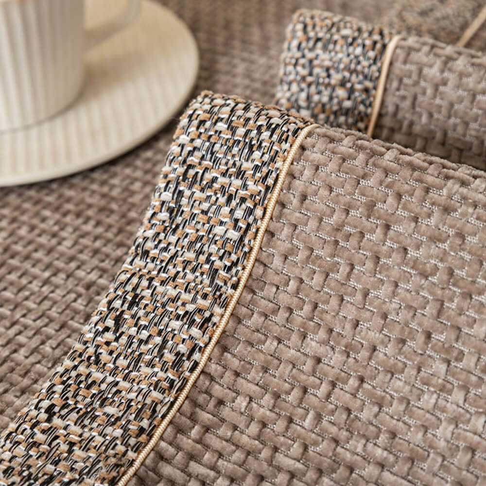 All-Season Modern Tweed Woven Chenille Anti-Slip Couch Cover - Image 3