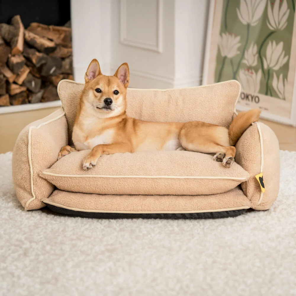 Soft Faux Lambswool Double Layer Dog & Cat Sofa Bed - Image 3