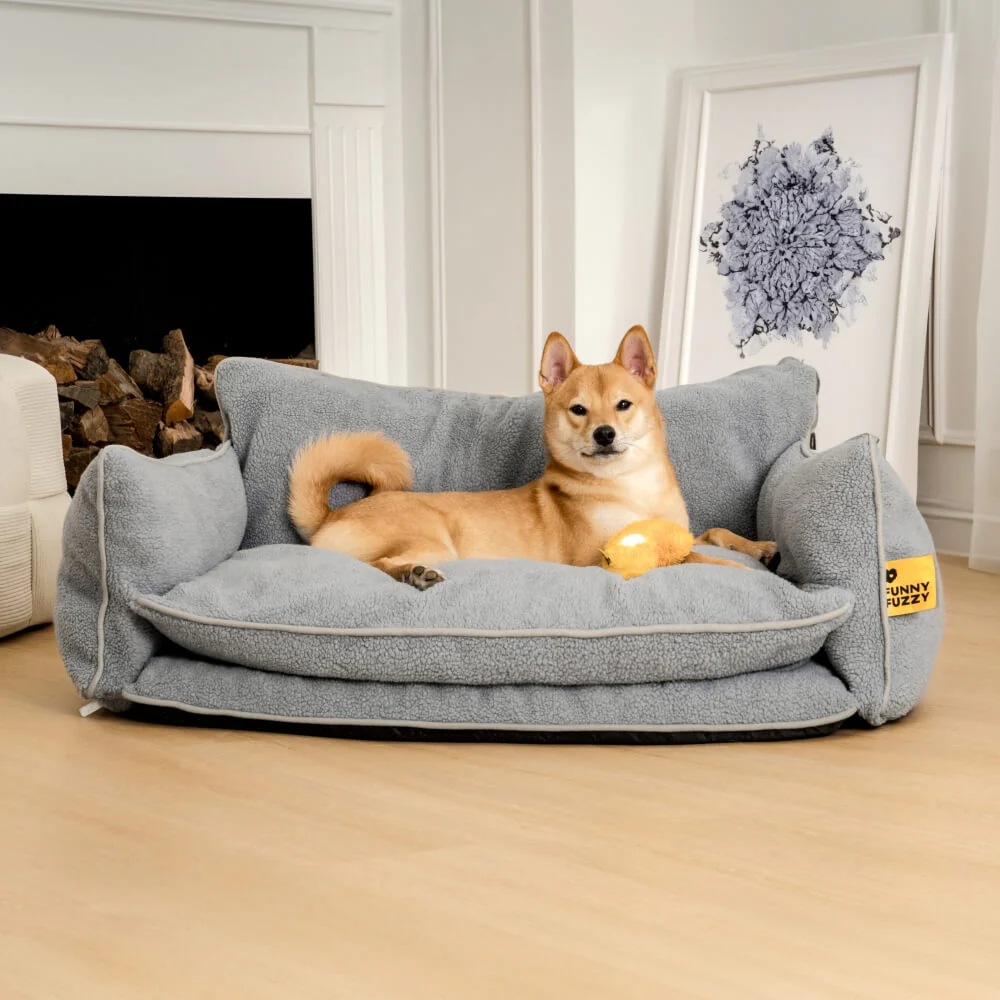 Soft Faux Lambswool Double Layer Dog & Cat Sofa Bed - Image 8