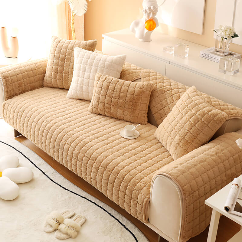 Biscuit Plush Soft Non-Slip Couch Cover - Image 10