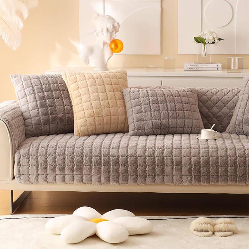 Biscuit Plush Soft Non-Slip Couch Cover - Image 11