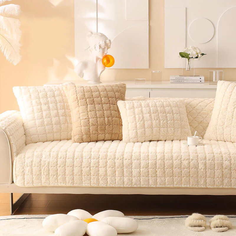 Biscuit Plush Soft Non-Slip Couch Cover - Image 4