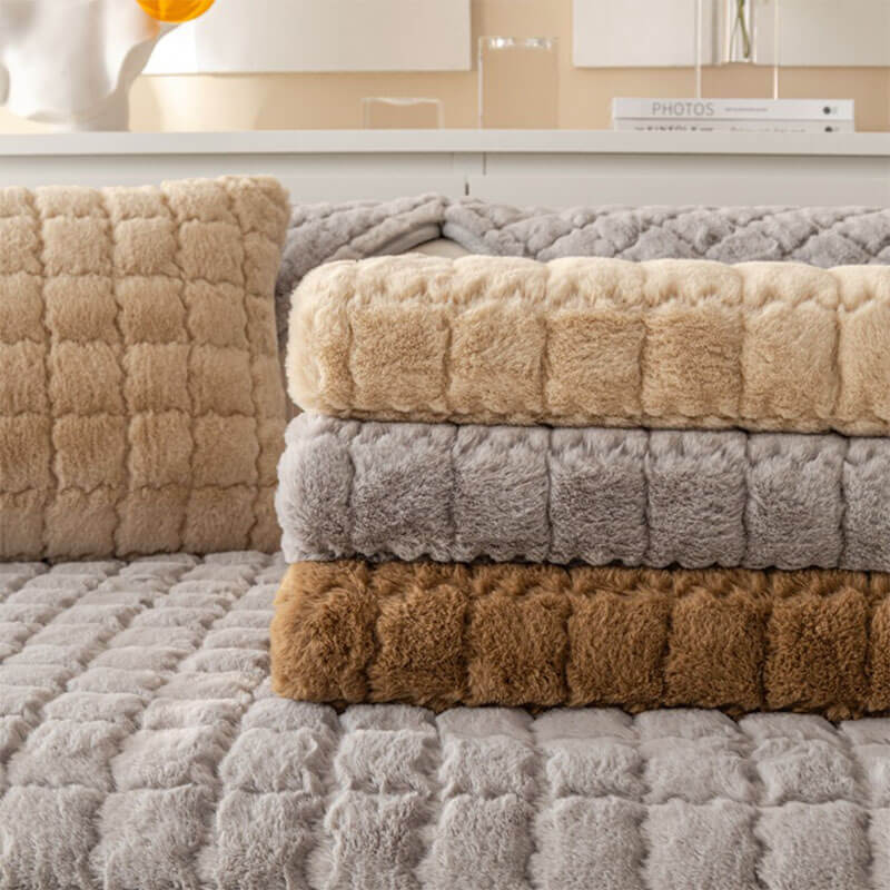 Biscuit Plush Soft Non-Slip Couch Cover - Image 9