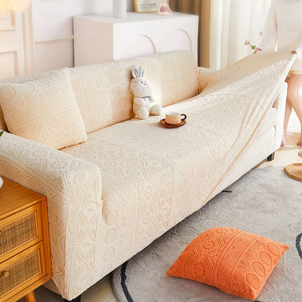 Bohemian Jacquard Stretch Full-Cover Anti-Slip Couch Cover With Pillowcase - Image 8