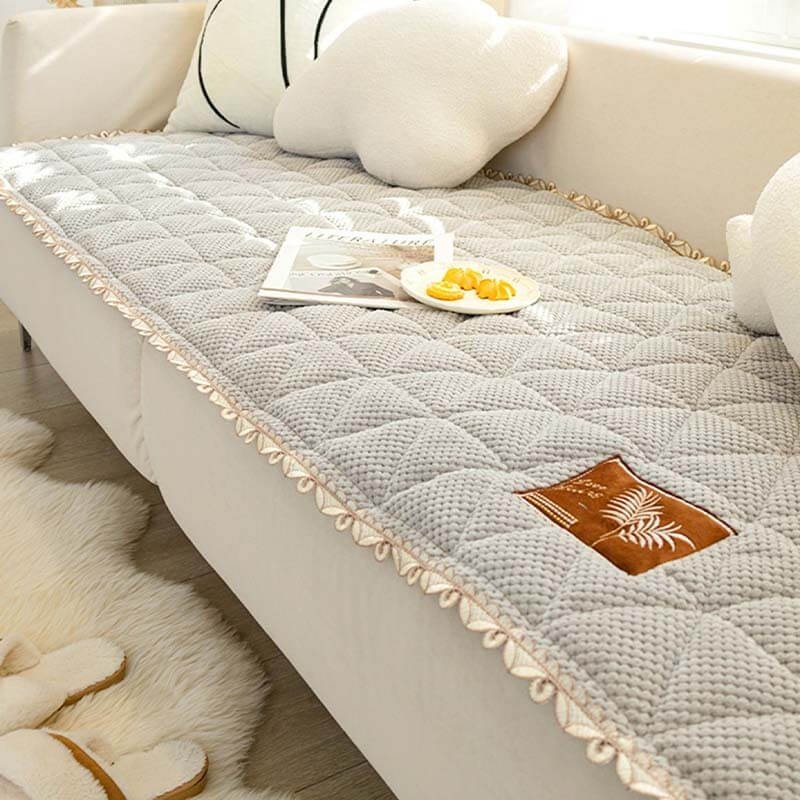 Bread Shape Chenille Non-slip Couch Cover - Image 3