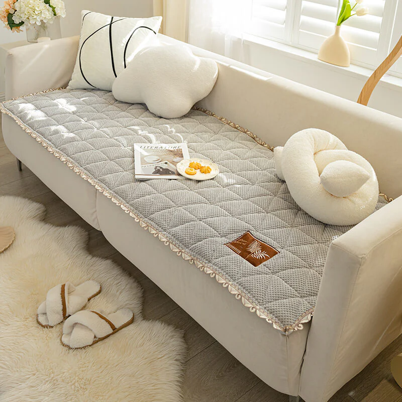 Bread Shape Chenille Non-slip Couch Cover - Image 6