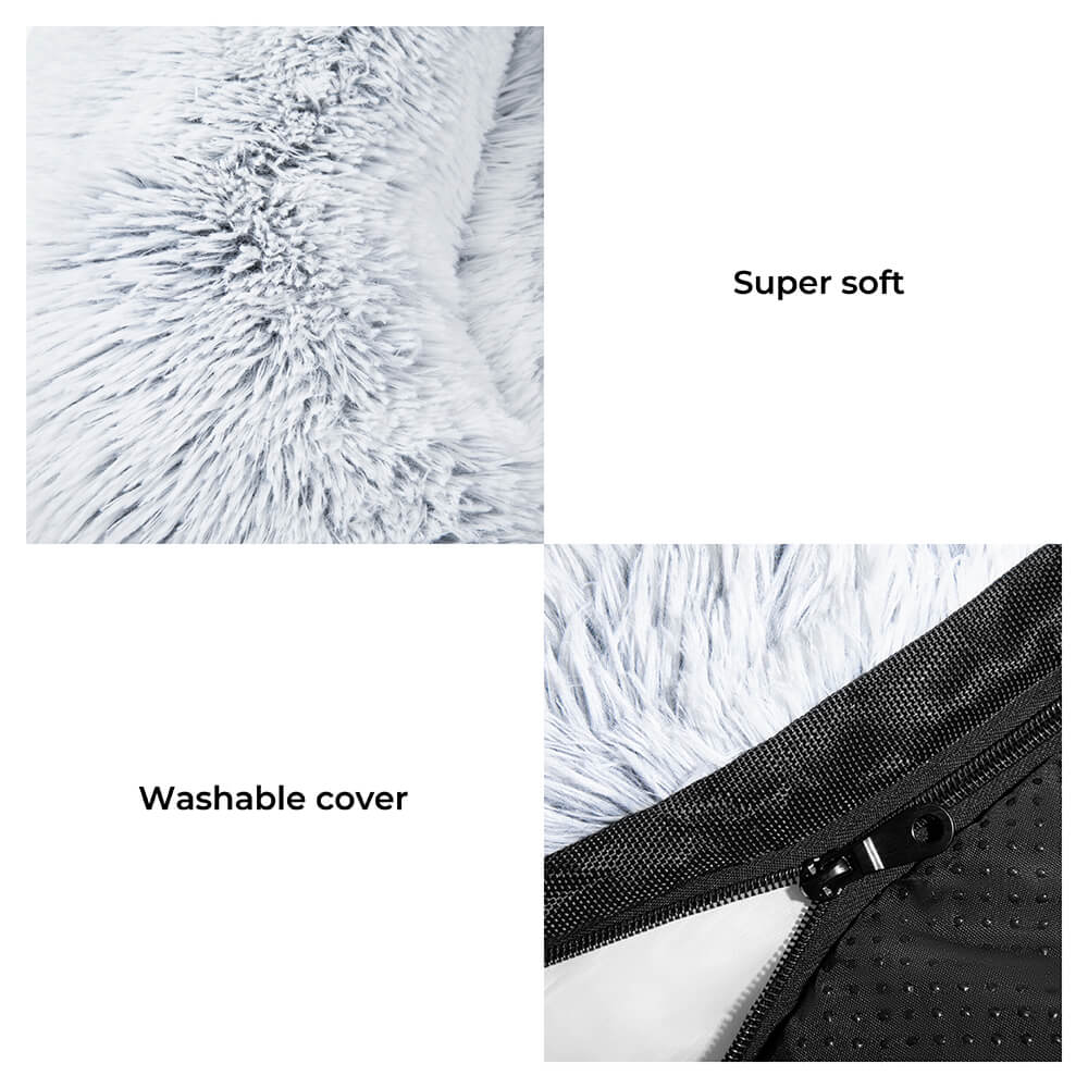 Calming Furniture Protector Dog Bed - Fuzzy Backrest - Image 5