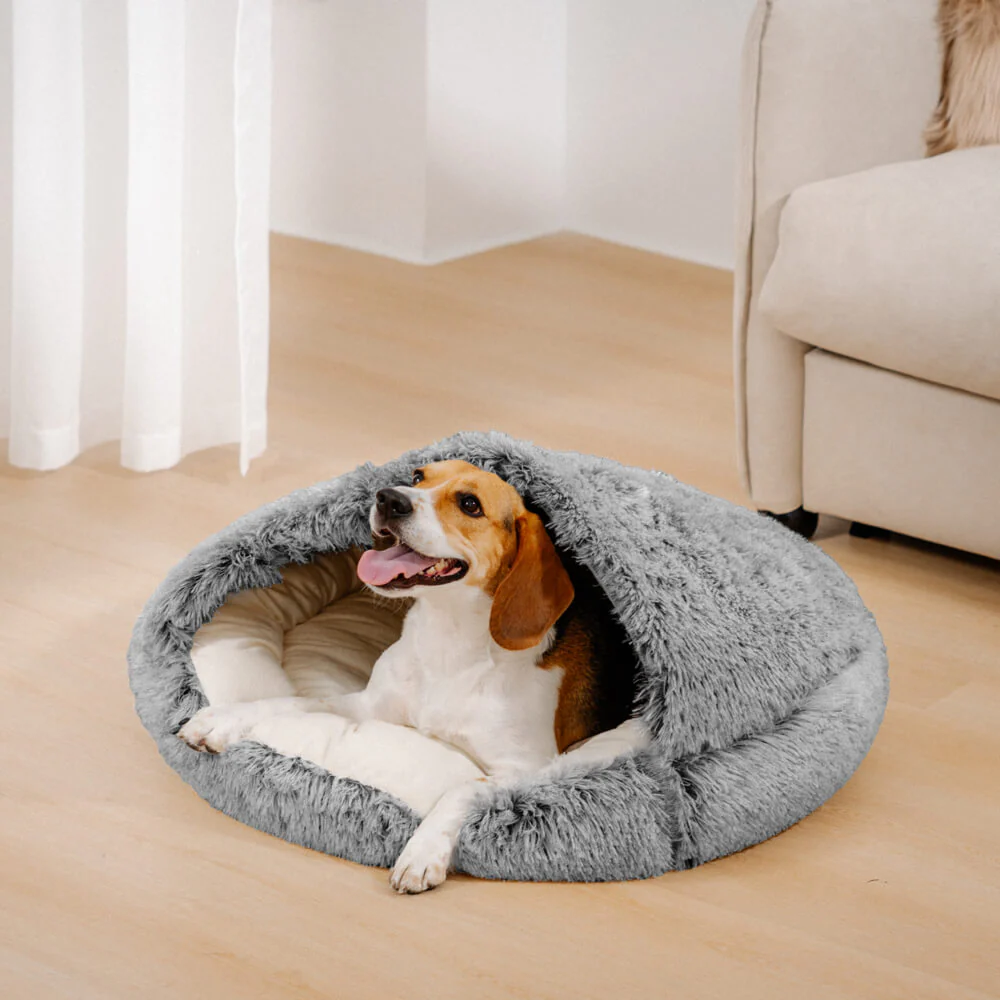 Calming Plush Semi-Enclosed Pet Nest Pita Bed For Dogs - Image 11