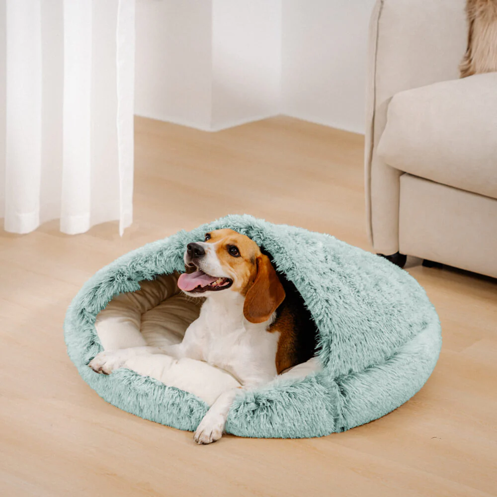 Calming Plush Semi-Enclosed Pet Nest Pita Bed For Dogs - Image 12