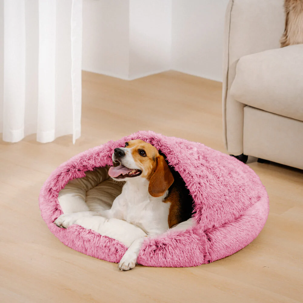 Calming Plush Semi-Enclosed Pet Nest Pita Bed For Dogs - Image 13