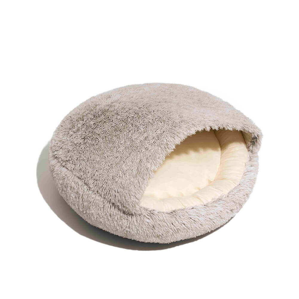 Calming Plush Semi-Enclosed Pet Nest Pita Bed For Dogs - Image 14