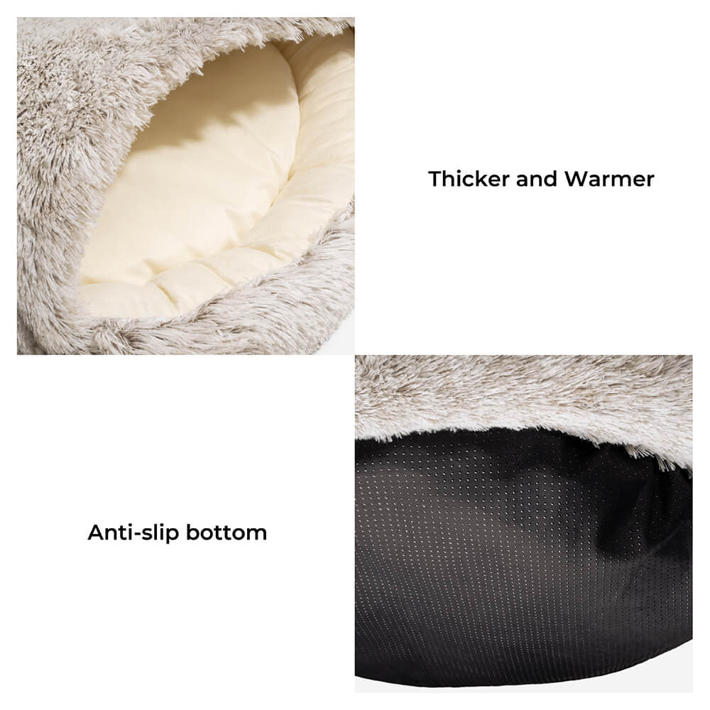Calming Plush Semi-Enclosed Pet Nest Pita Bed For Dogs - Image 4