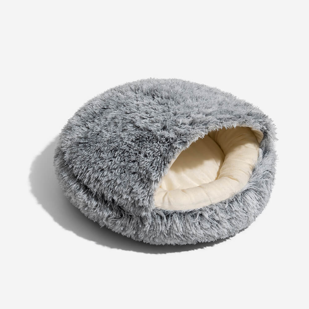 Calming Plush Semi-Enclosed Pet Nest Pita Bed For Dogs - Image 8