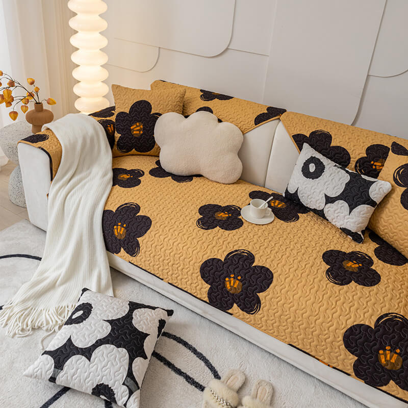Caramel Macchiato Cotton Non-slip Couch Cover - Image 12