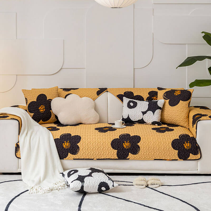 Caramel Macchiato Cotton Non-slip Couch Cover - Image 13