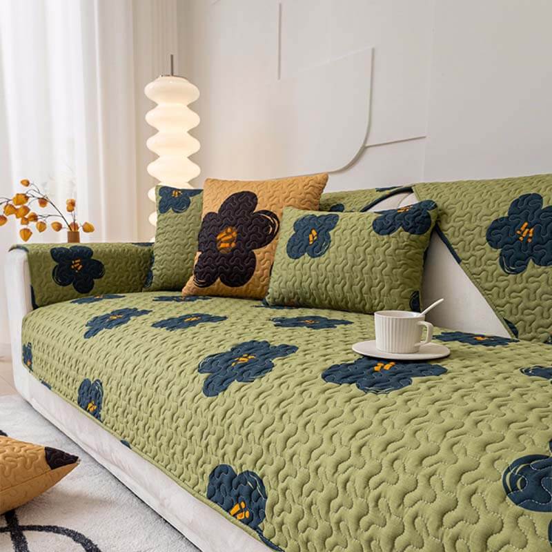 Caramel Macchiato Cotton Non-slip Couch Cover - Image 3