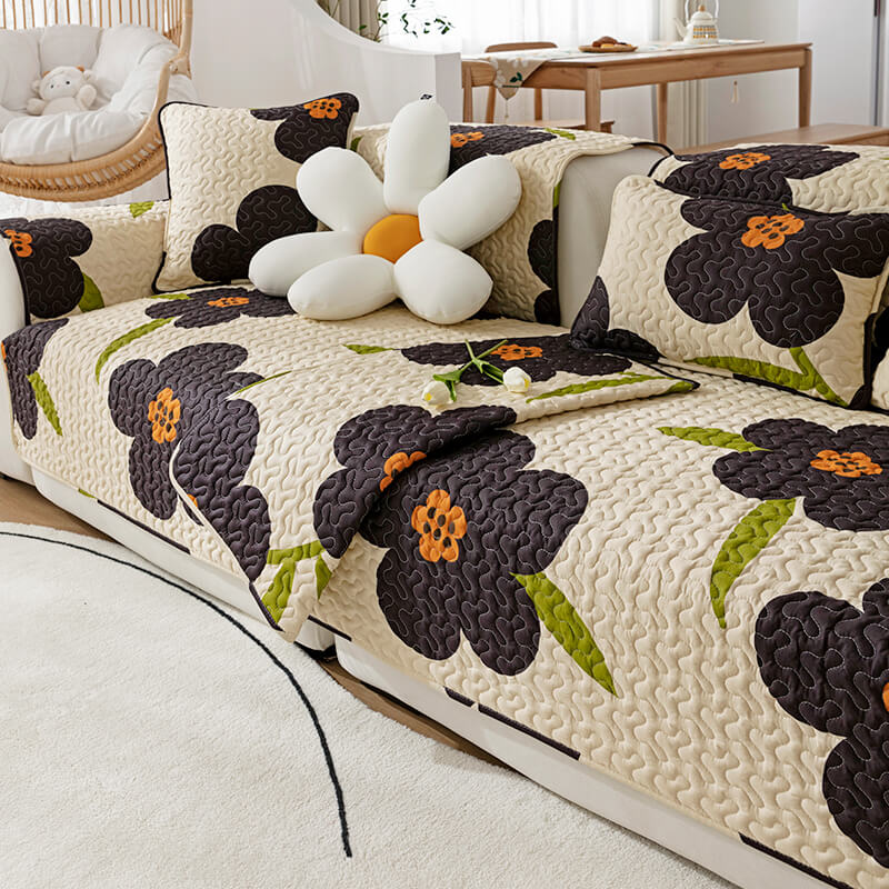 Caramel Macchiato Cotton Non-slip Couch Cover - Image 9