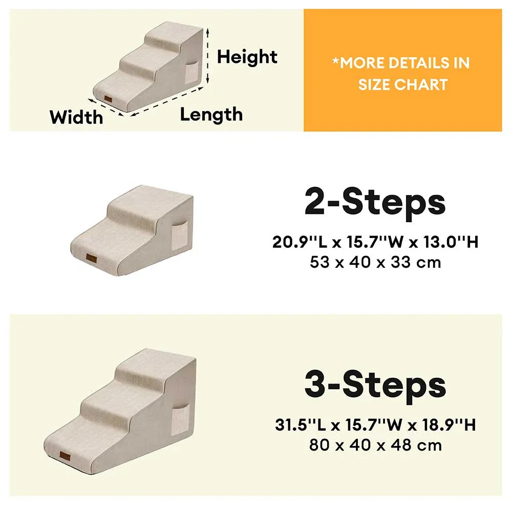 Chenille Extra Wide Non-Slip Removable Sponge Pet Stairs - SafeRamp - Image 6