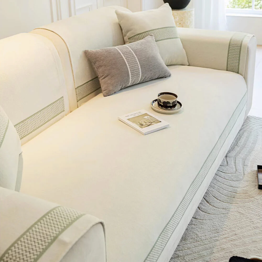 Chenille Jacquard Wide Edge Design Scratch-Resistant Couch Cover - Image 10