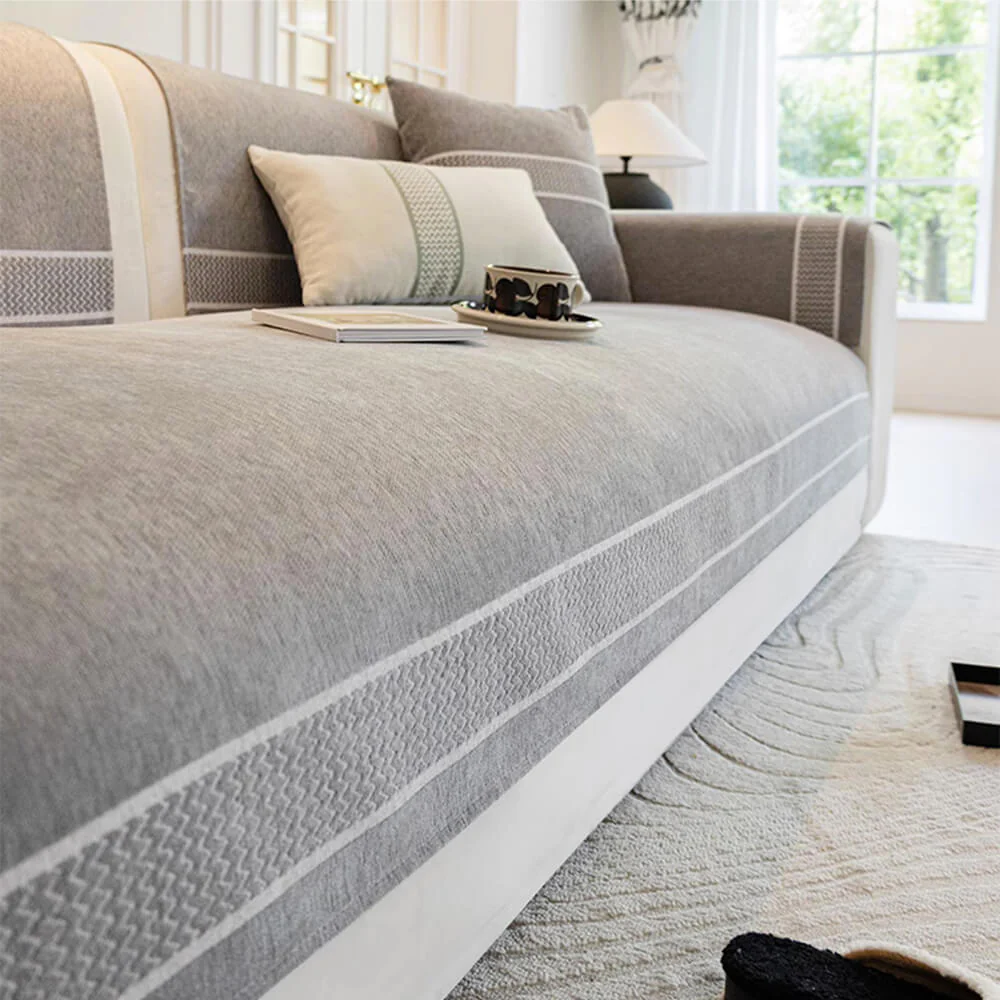 Chenille Jacquard Wide Edge Design Scratch-Resistant Couch Cover - Image 15