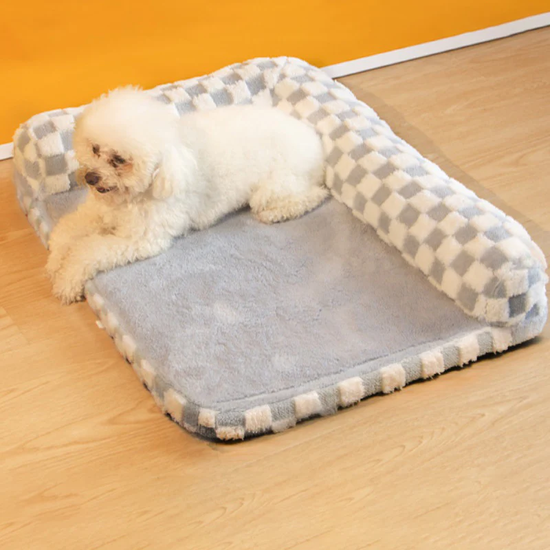 Chequerboard Soft Neck Guard Large Dog Pillow Bed - Image 3