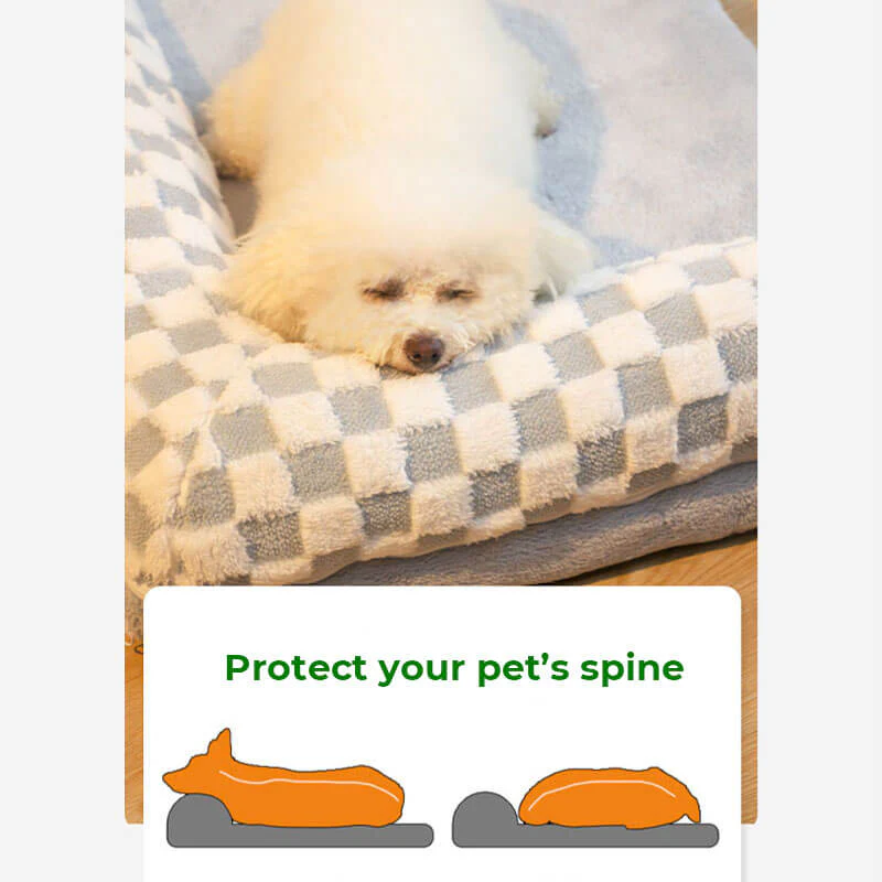 Chequerboard Soft Neck Guard Large Dog Pillow Bed - Image 4