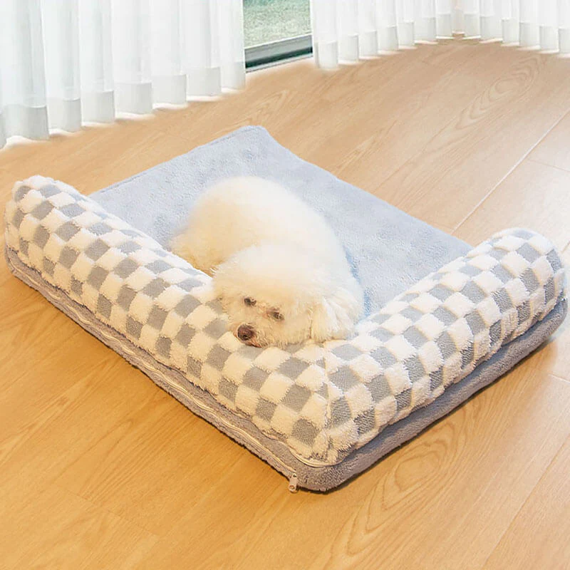 Chequerboard Soft Neck Guard Large Dog Pillow Bed - Image 8