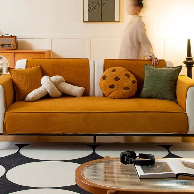 Chic Corduroy Sofa Protector Anti-slip Couch Cover - Image 11