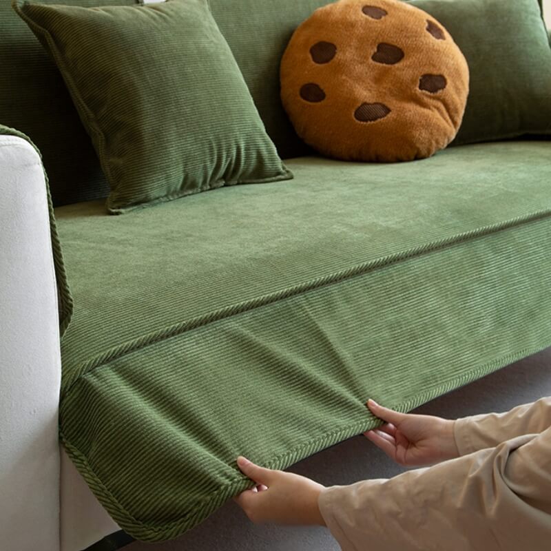 Chic Corduroy Sofa Protector Anti-slip Couch Cover - Image 7