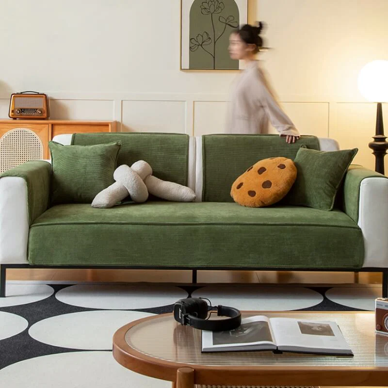 Chic Corduroy Sofa Protector Anti-slip Couch Cover - Image 8