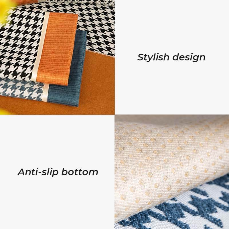 Classic Houndstooth Print Chenille Non-slip Couch Cover - Image 5