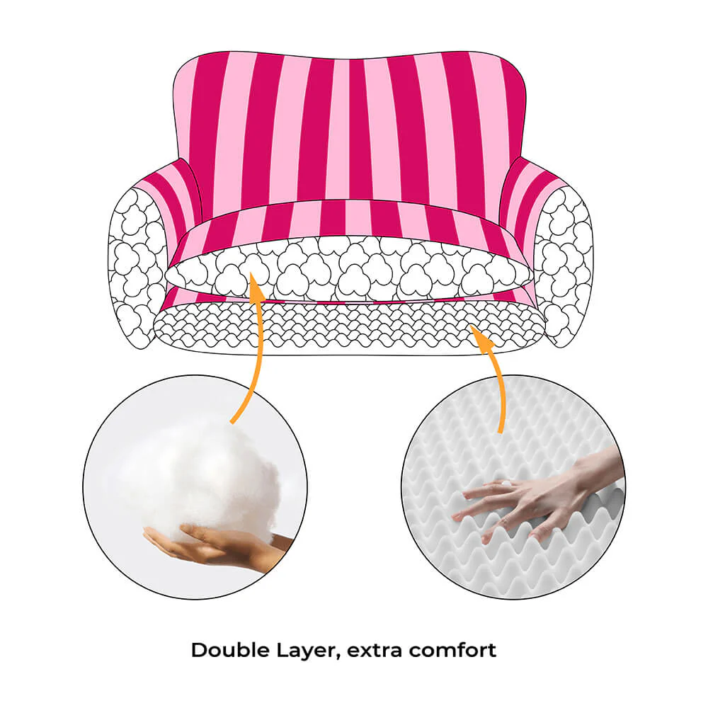Trendy Striped Faux Lambswool Double Layer Dog & Cat Sofa Bed - Image 10