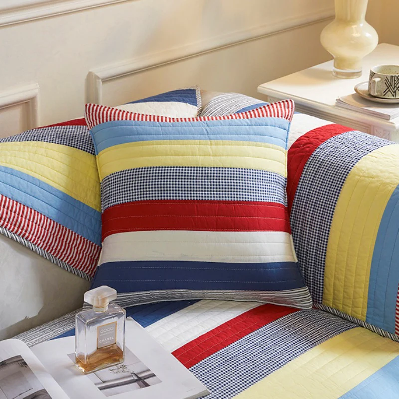 Colorful Striped Quilted Sofa Chic Protector Comfort Couch Cover - Image 4
