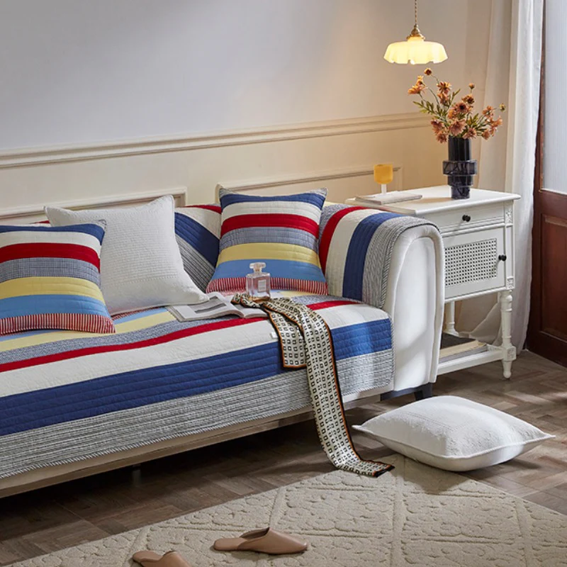 Colorful Striped Quilted Sofa Chic Protector Comfort Couch Cover - Image 6