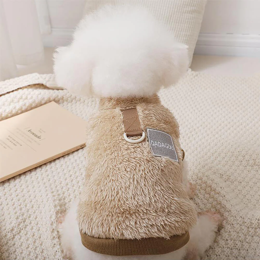 Comfortable and Stylish Fuzzy Dog Vest - Perfect for Winter Walks - Image 10