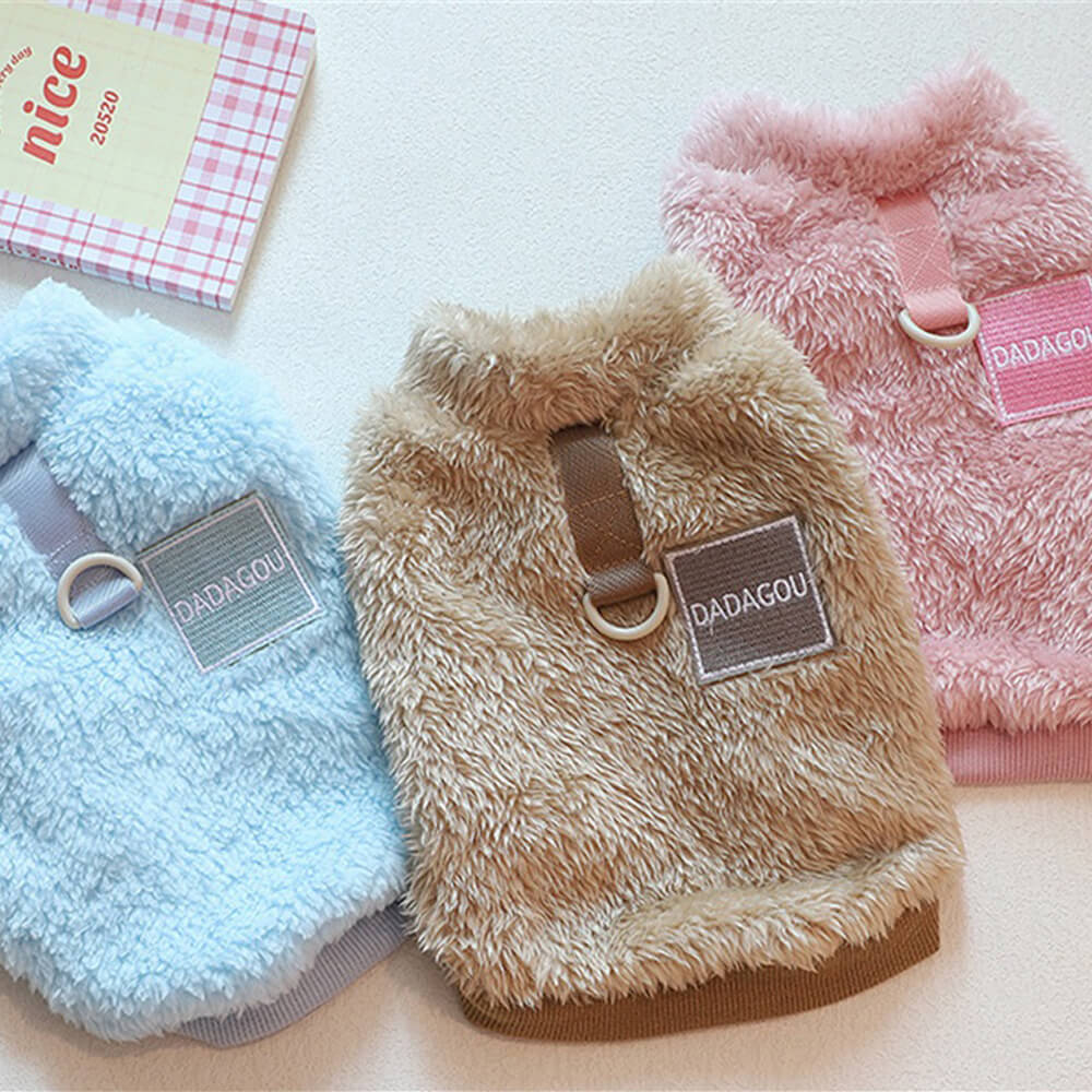 Comfortable and Stylish Fuzzy Dog Vest - Perfect for Winter Walks - Image 11