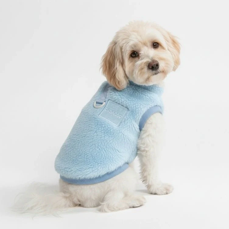Comfortable and Stylish Fuzzy Dog Vest - Perfect for Winter Walks - Image 3