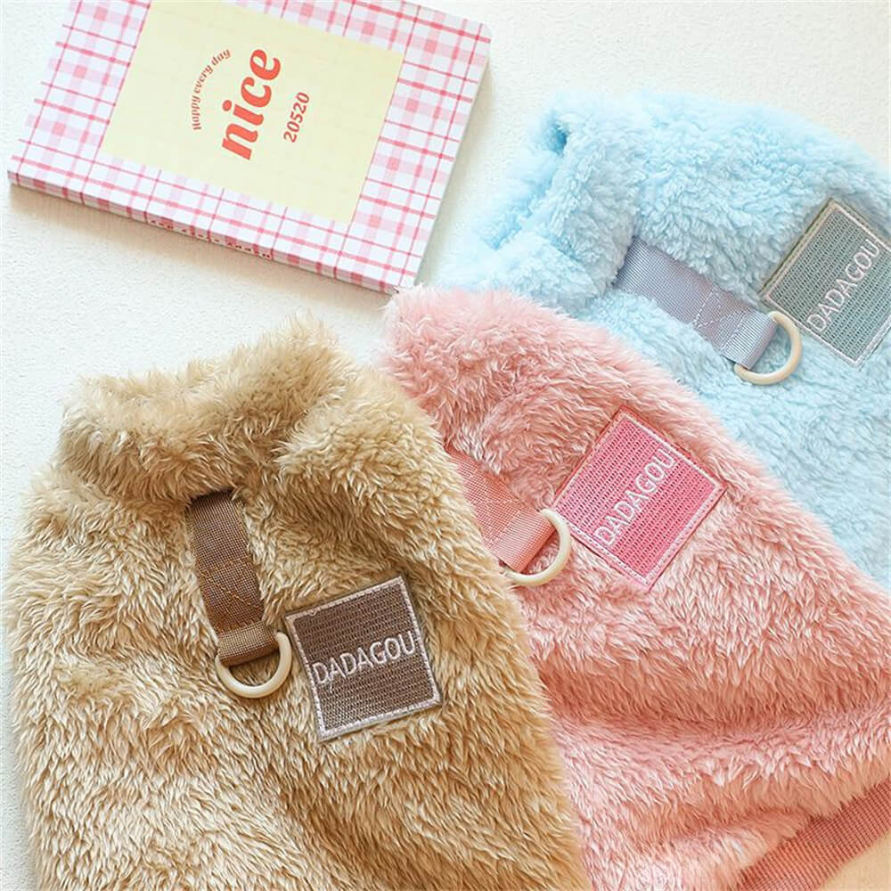Comfortable and Stylish Fuzzy Dog Vest - Perfect for Winter Walks - Image 4