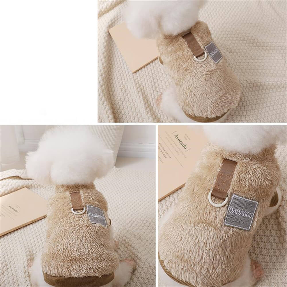Comfortable and Stylish Fuzzy Dog Vest - Perfect for Winter Walks - Image 6