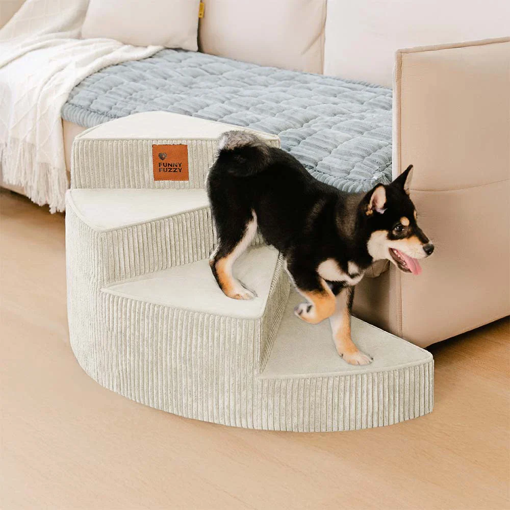 Cozy Corduroy Joint-Friendly Removable Spiral Pet Stairs - CreamyStep - Image 20