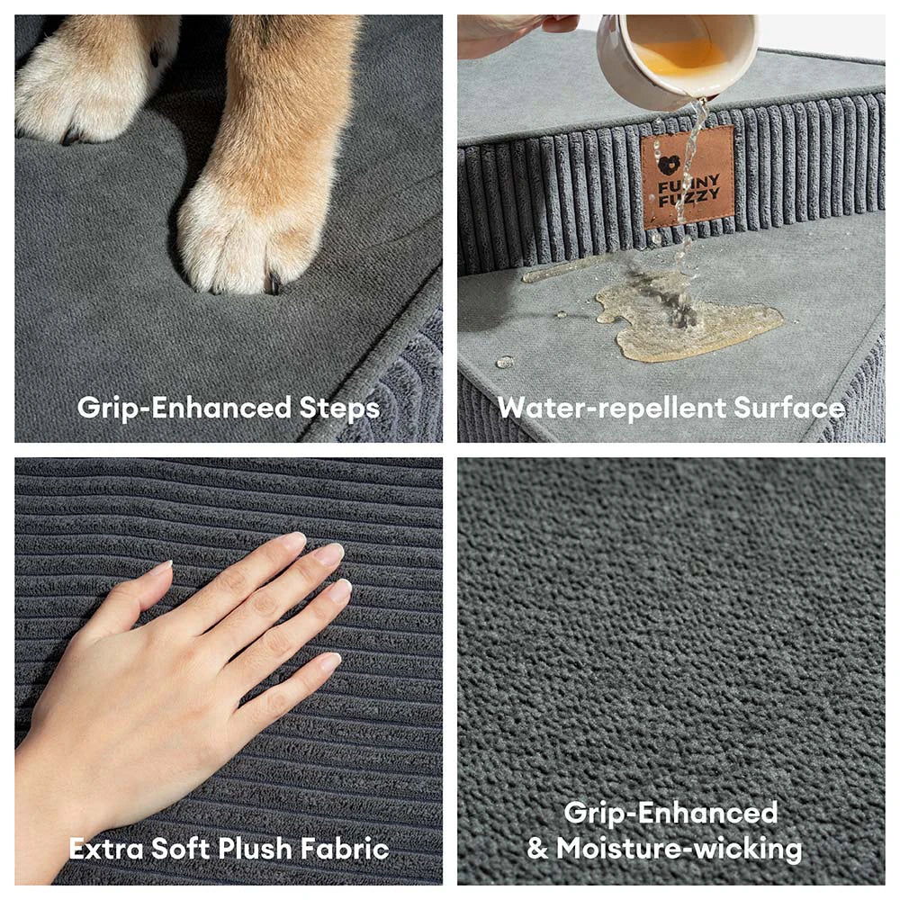 Cozy Corduroy Joint-Friendly Removable Spiral Pet Stairs - CreamyStep - Image 3