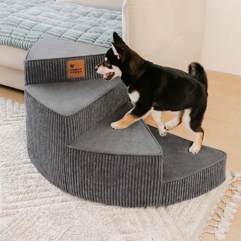 Cozy Corduroy Joint-Friendly Removable Spiral Pet Stairs - CreamyStep - Image 6