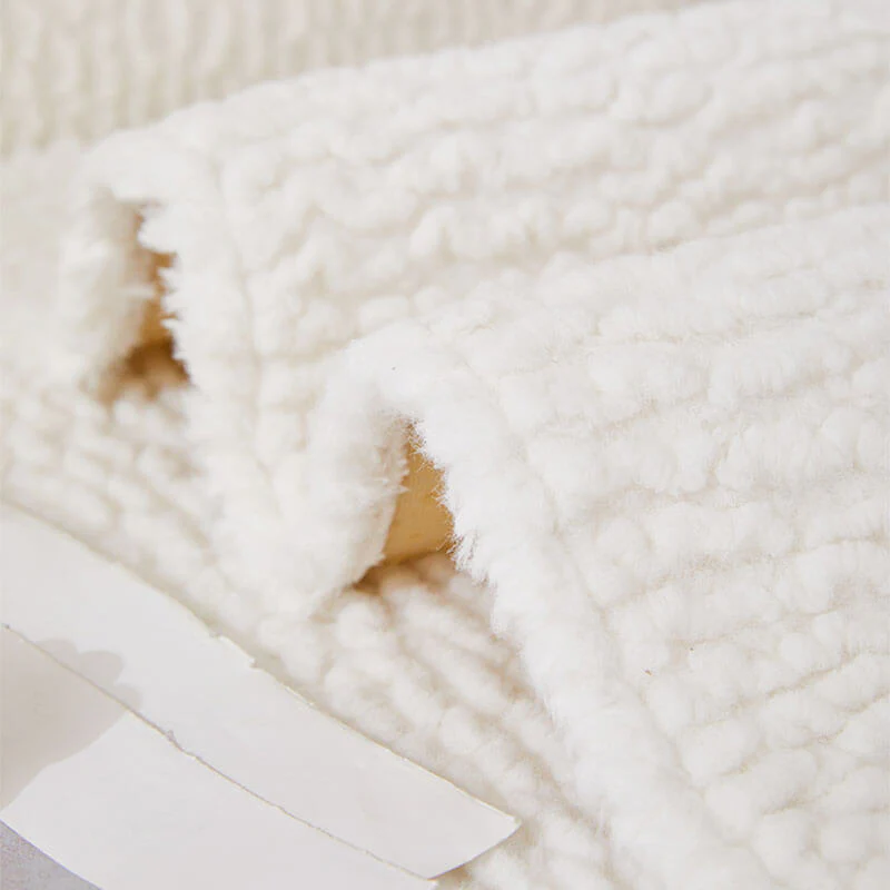 Cream Colour Berber Fleece Anti-Scratch Couch Cover - Image 4